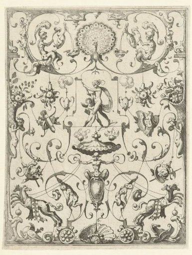 Flat decoration with grotesques