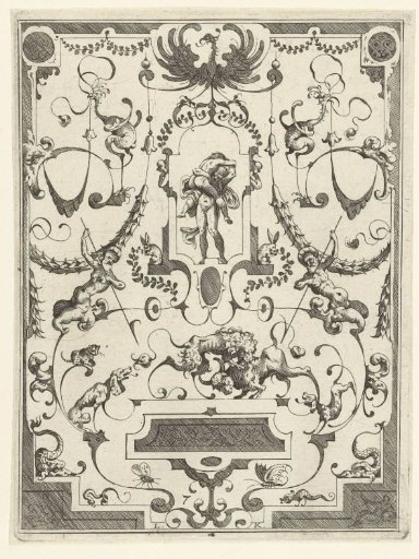 Flat decoration with grotesques