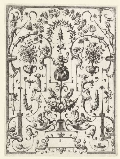 Flat decoration with grotesques