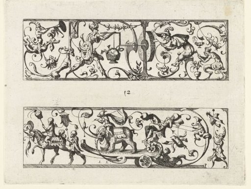 Flat decoration with grotesques