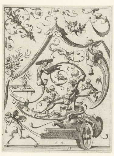 Flat decoration with grotesques