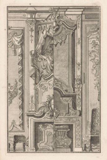 Chimney piece with drapery