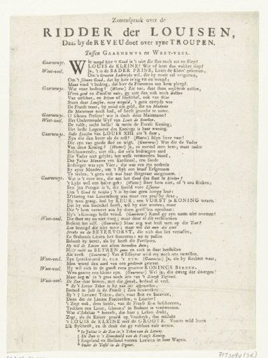Dialogue on the Knight of the Louise, 1705