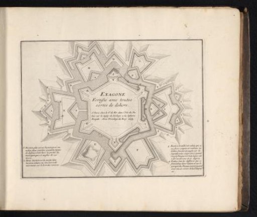 Glossary for the fifth plate of the hexagon in fortification, 1693