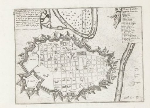 Map of Turin, 1693