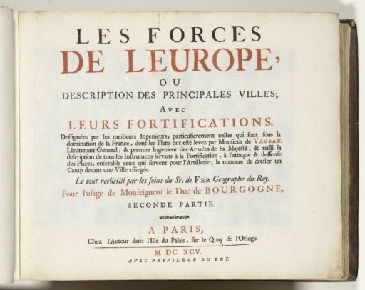 Title page for the second part of the print work: Nicolas de Fer, Les forces de l'Europe, 1696
