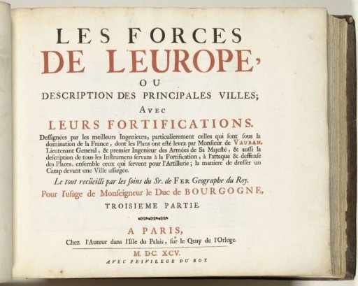 Title page of the third part of the print series: Nicolas de Fer, Les forces de l'Europe, 1696