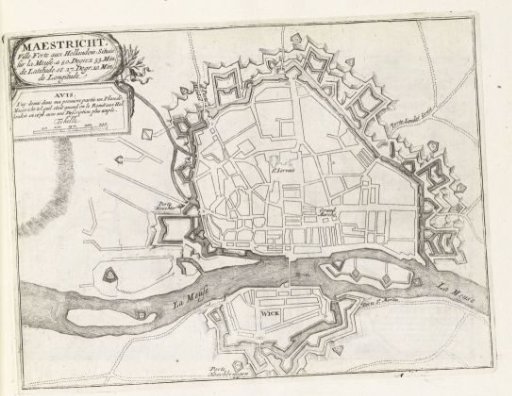 Map of Maastricht, ca. 1695