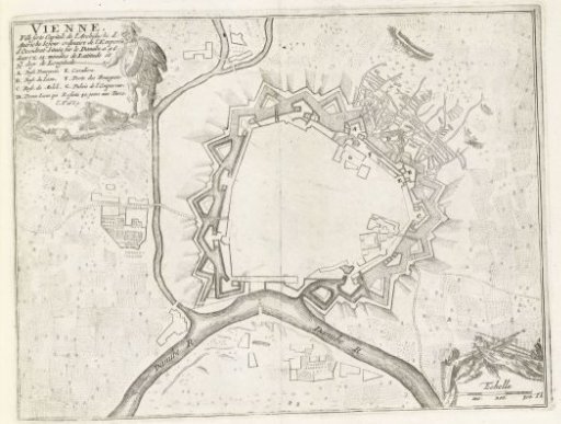 Map of Vienna, ca. 1695