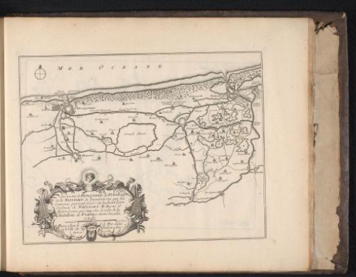 Map of the Flemish coast between Dunkirk and Nieuwpoort, ca. 1693-1696