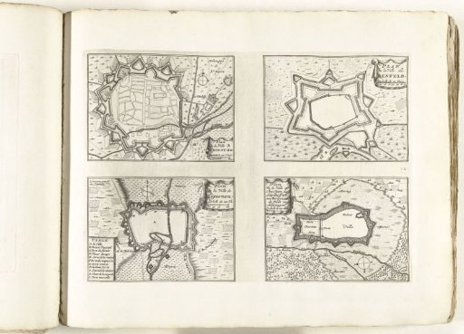 Maps of Fribourg, Benfeld, Haguenau, and Stollhofen, ca. 1702