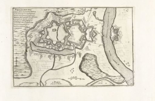 Map of Philippsburg, ca. 1702