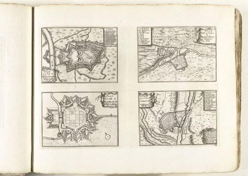 Maps of Philippsburg, Kreuznach, Saarlouis, and Saverne, ca. 1702