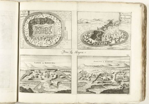 Views of Munkács, Kanischa and Sziget, ca. 1702