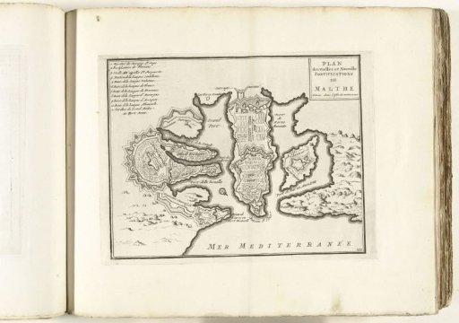 Map of Valletta, ca. 1702