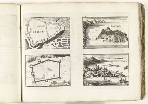 Maps and views of Greek forts, ca. 1702