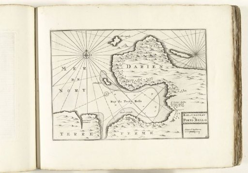Map of the bay of Porto Bello in Panama, ca. 1702