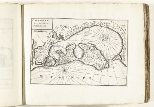 Map of Cartagena in Colombia, ca. 1702
