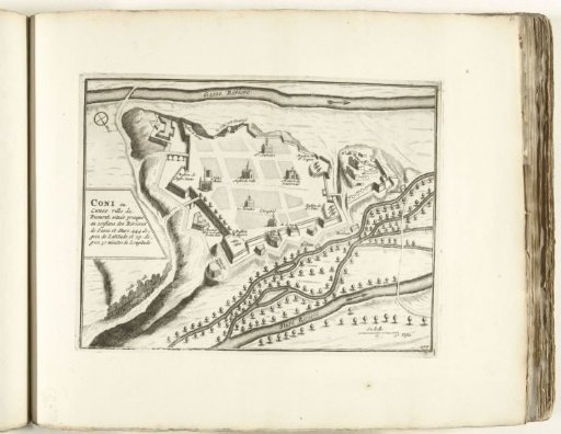 Map of Cuneo, ca. 1702