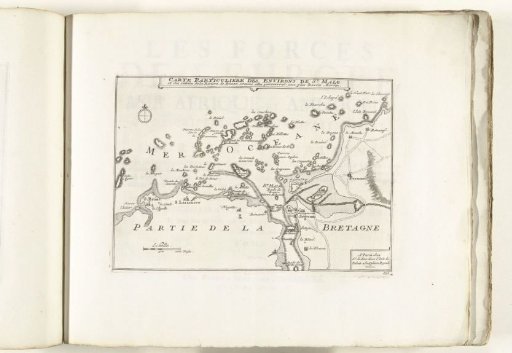 Map of Saint-Malo and surroundings, ca. 1702