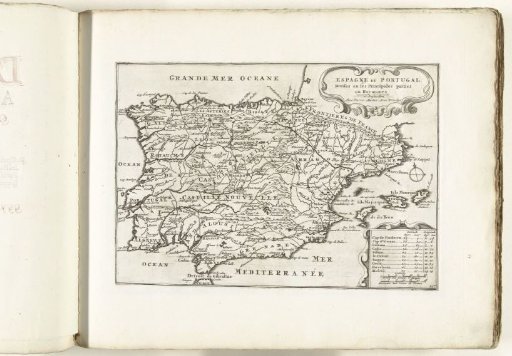 Map of Spain and Portugal, ca. 1702
