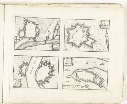 Plans of Wesel, Burick, Rees and Schenckenschans, c. 1702