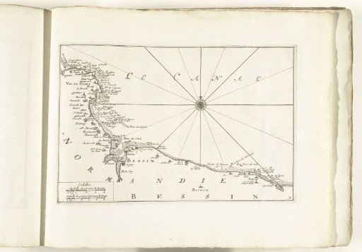 Map of the French coast between Barfleur and Bayeux, ca. 1702