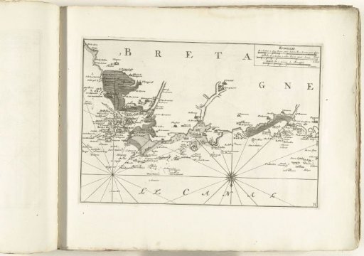 Map of the northern coast of Brittany, ca. 1702