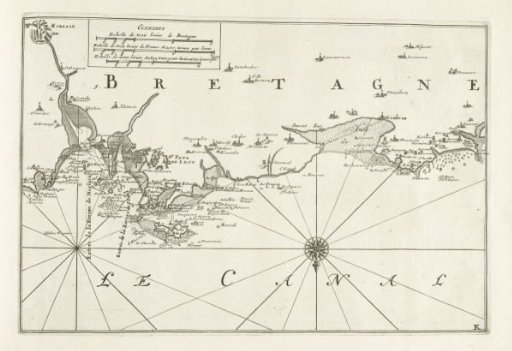 Map of the northern coast of Brittany, ca. 1702