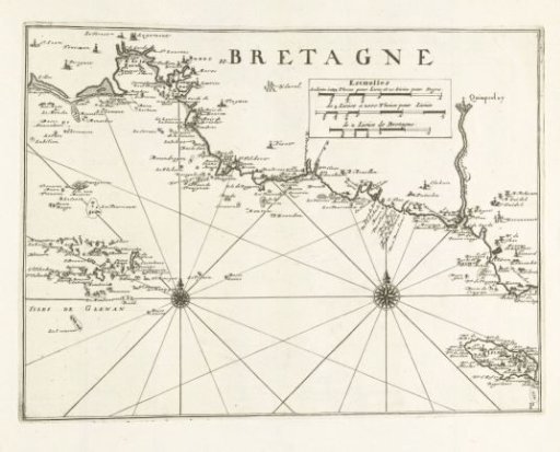 Map of the southern coast of Brittany, ca. 1702