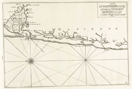 Map of the coast of Gascony, ca. 1702