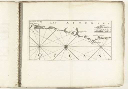 Map of the northern coast of Spain near Gijón, ca. 1702