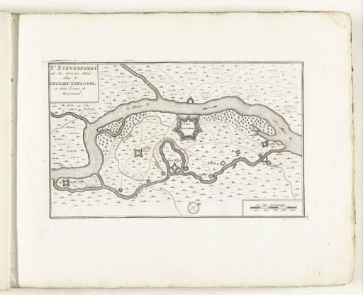 Map of Stevensweert, ca. 1702