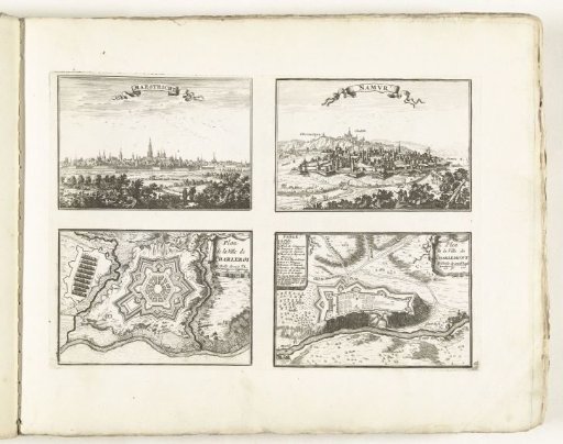Views and maps of Maastricht, Namur, Charleroi and Fort Charlemont, ca. 1702