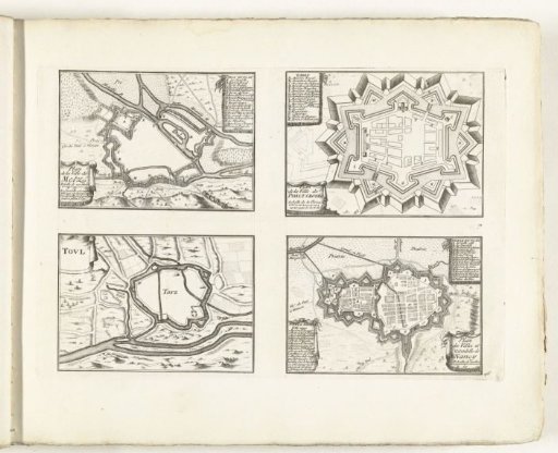Maps of Metz, Phalsbourg, Toul and Nancy, ca. 1702