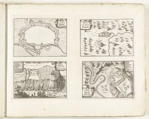 Maps of Dôle, Salins, St. Anne and Joux, ca. 1702