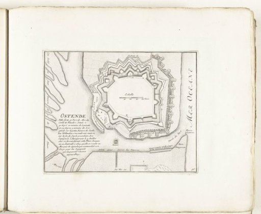 Map of Ostend, ca. 1702
