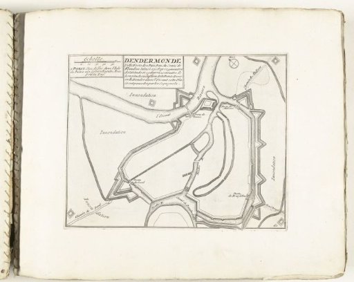 Map of Dendermonde, ca. 1702