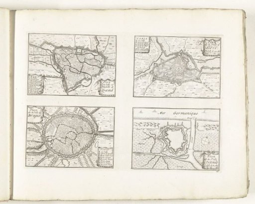Maps of Ghent, Aalst, Bruges and Ostend, ca. 1702