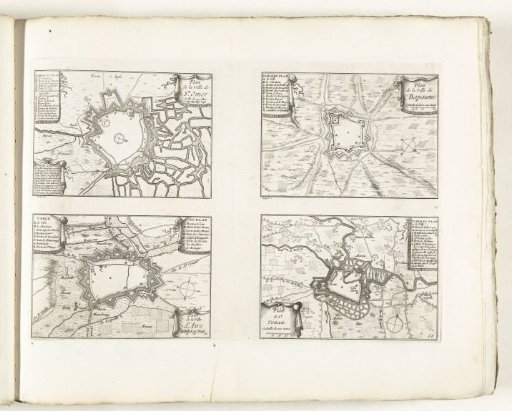 Maps of Saint-Omer, Bapaume, Aire-sur-la-Lys and Saint-Venant, ca. 1702