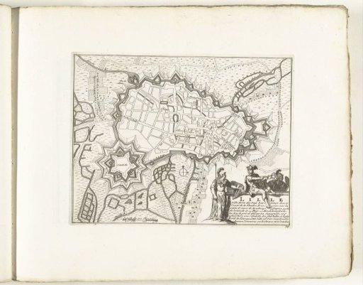 Map of Lille, ca. 1702