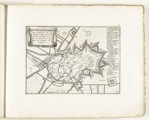 Map of Sint-Winoksbergen, ca. 1702