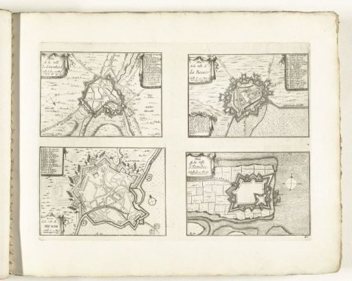 Maps of Armentieres, La Bassée, Menin and IJzendijke, ca. 1702