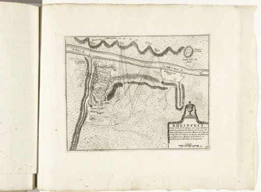 Map showing the relief of Rheinfels, 1693