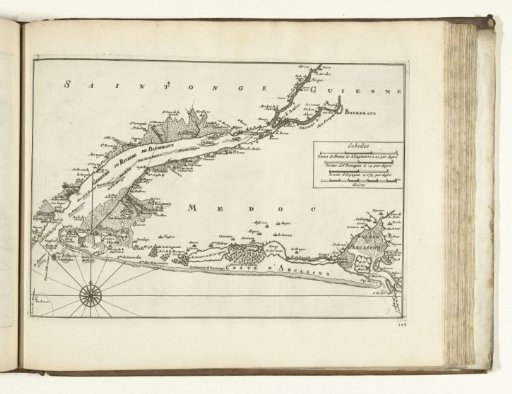 Map of the French West Coast with the Mouths of the Garonne and Dordogne, 1726