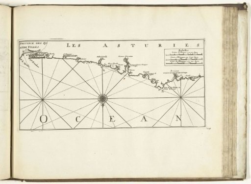 Map of the Spanish North Coast near Gijón, 1726