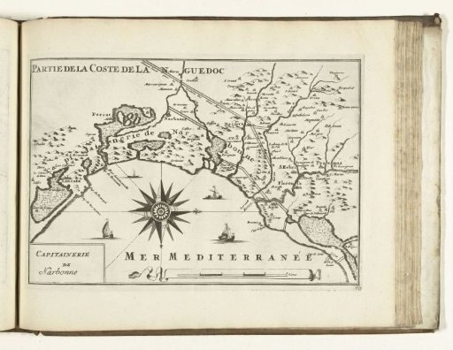 Map of the southern coast of France near Narbonne, 1726