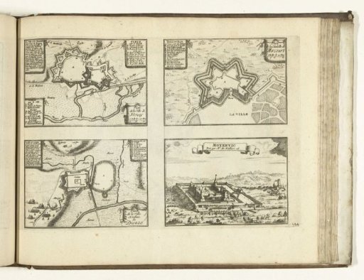 Plans of Stenay, Mirecourt, Dieuze and Moyenvic, 1726