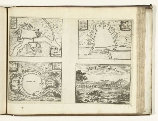Plans of Seurre, Gray and Besançon, 1726