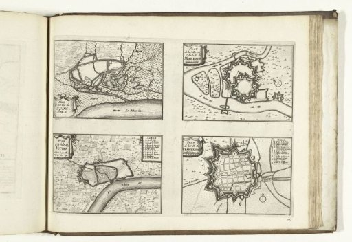 Plans of Speyer, Mannheim, Worms and Frankenthal, 1726